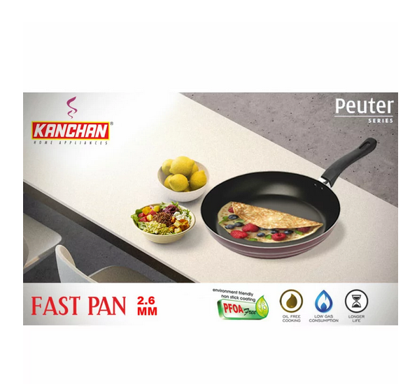 Kanchan Frypan 24cm Teflon Non -Stick PFOA Free KF24 Pueter Series - Image 2
