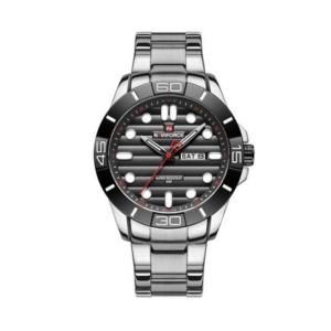 NAVIFORCE NF9198B Silver Stainless Steel Analog Watch For Men - Black & Silver