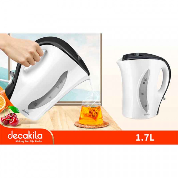 Decakila Kettle 1.7L Electric Jug 2200W Plastic Automatic Shut-off KEKT027W - Image 2