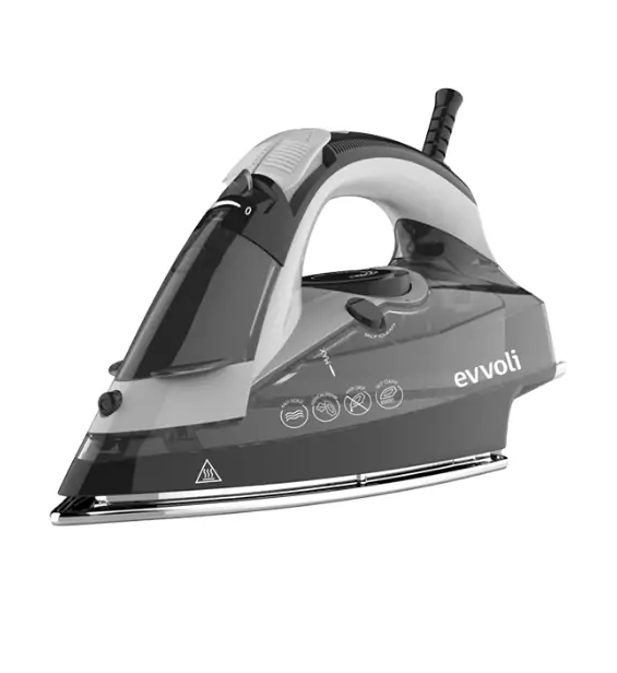Evvoli Steam Iron with Ceramic Sole White or Black Colour 2400W EVIR-H2400W-B - Image 2