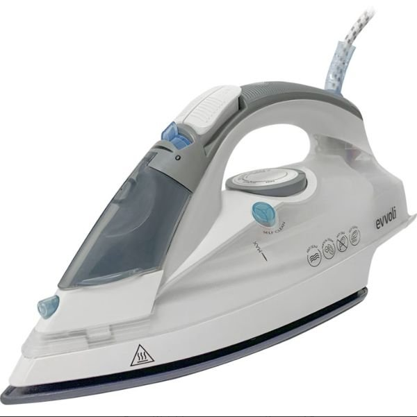 Evvoli Steam Iron with Ceramic Sole White or Black Colour 2400W EVIR-H2400W-B