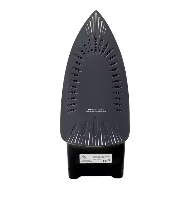 Evvoli Steam Iron with Ceramic Sole White or Black Colour 2400W EVIR-H2400W-B - Image 3