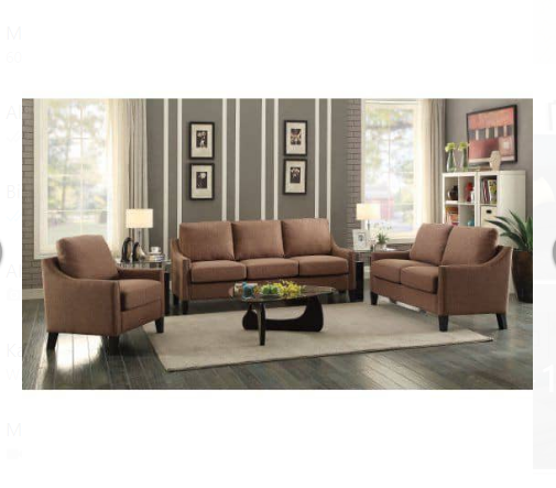 Velvet Sofa 3+2+1 Seater Brown Copper Colour