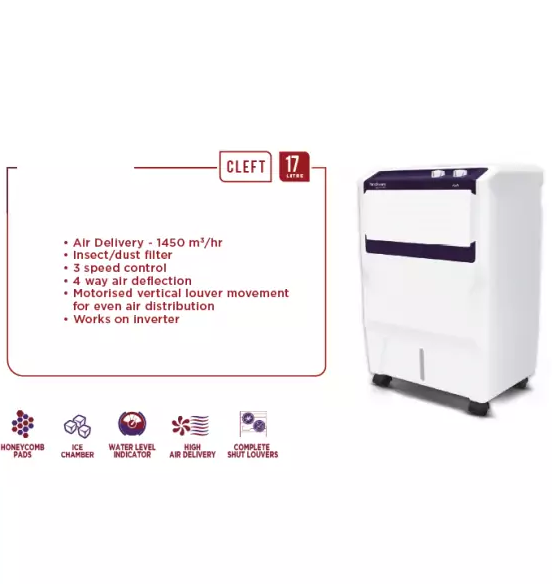 Hindware Personal Air Cooler 17L ,3 Speed Control 165W CLEFT 17 - Image 4