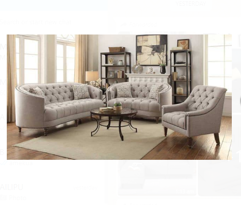 Classic Sofa Set (5+3+1) Velvet White Smoke Colour