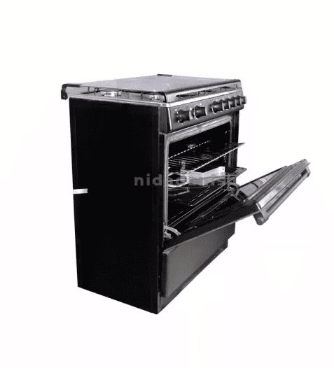 Delta Gas Cookers 80x55cm Gas Oven & Grill 5 Gas Burner Black Silver Steel DGC50B - Image 3