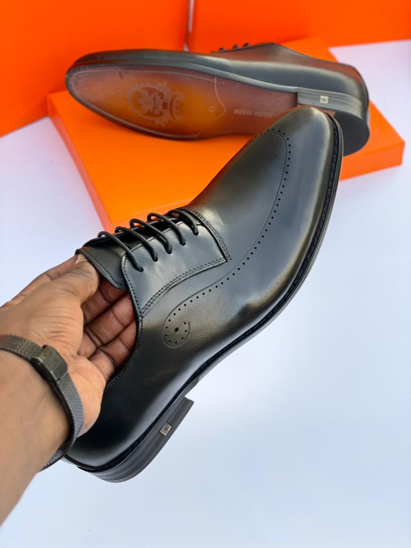 High Class Corporate Leather Men Shoe Black Colour Tape 9