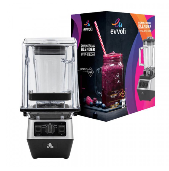 Evvoli Commercial Blender 2L Plastic Jar 2200W Ice Crusher EVKA-CBL20B