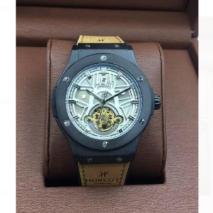 Classic HUBLOT Geneve Mechanical Mens Watch Gray & Brown Colour