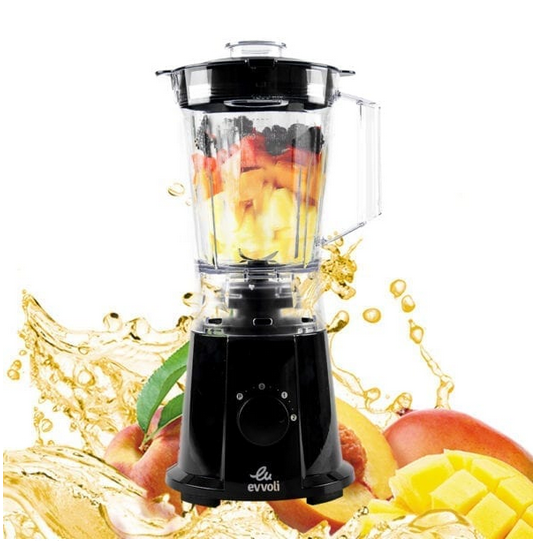 Evvoli Table Blender 600W High Speed Premium Blender 1.5 Litre jar With Grinder Mill Black EVKA-BL15B - Image 2