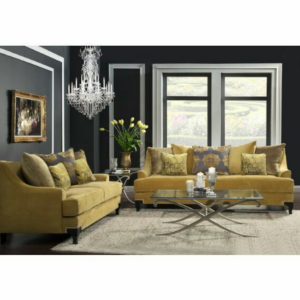 Luxury Leather Sofa 3+2 Seater Mustard Yellow Colour