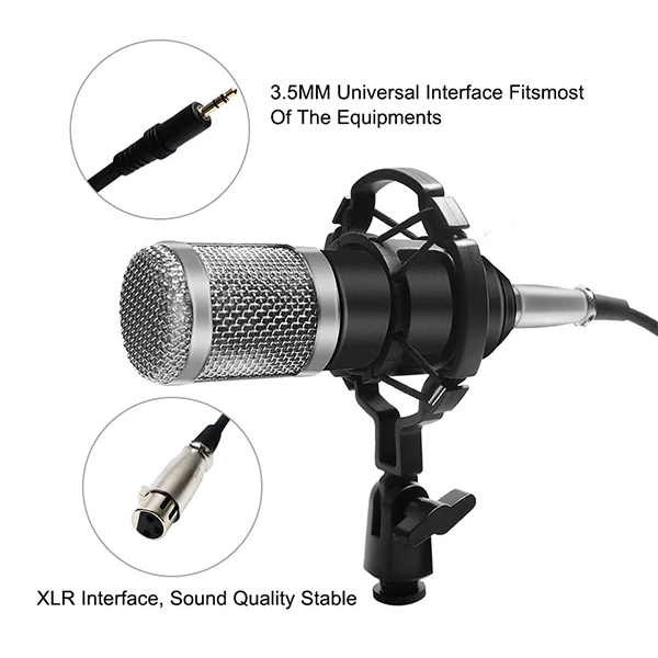 Professional Microfono USB Studio Recording Condenser Mic With V8 Sound Card - BM800 - Image 2