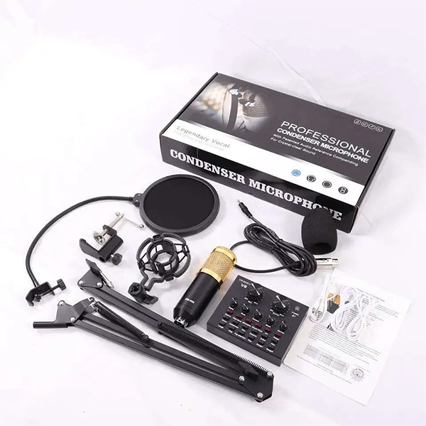 Professional Microfono USB Studio Recording Condenser Mic With V8 Sound Card - BM800 - Image 4