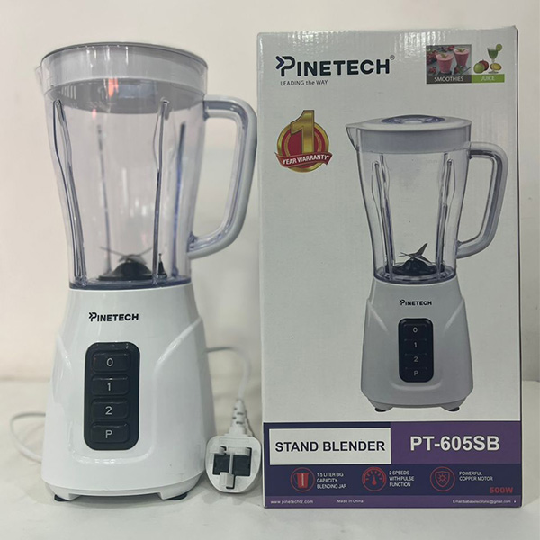 Pinetech Stand Blender 1 in 1 1.5L with Plastic Jar, 2 Speed PT-605SB