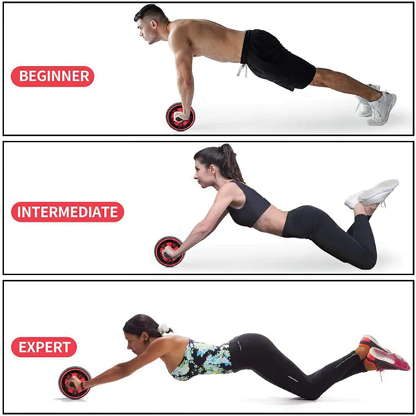 AB wheel Roller Fitness Adults Multi-function Strength Training GYM exercise Set Kit Spring back - Image 2