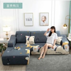 Sofar Cover Set (3+2+1+1) Pillowcase 7 Gray & Ivory Colour