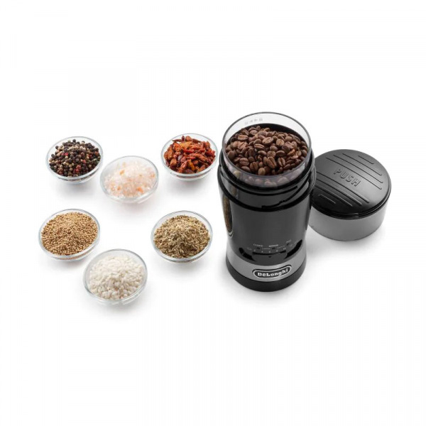 Delonghi Coffee Grinder 170w Electric Coffee Grinder, Stainless Steel, Black - KG210 - Image 2