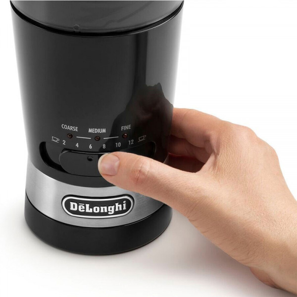 Delonghi Coffee Grinder 170w Electric Coffee Grinder, Stainless Steel, Black - KG210 - Image 3