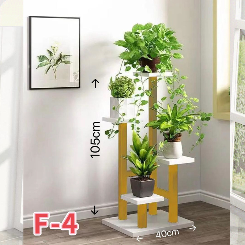 4-Layer Metal Plant Stand, Multilayer Flower Pot Display for Indoor and Outdoor Display: F-4 - Image 2