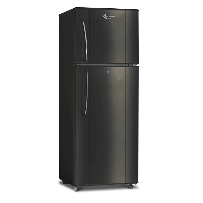 Silverdome Double Door Defrost Refrigerator 200 Litres with Key Lock, Black Inox: RFD - 210