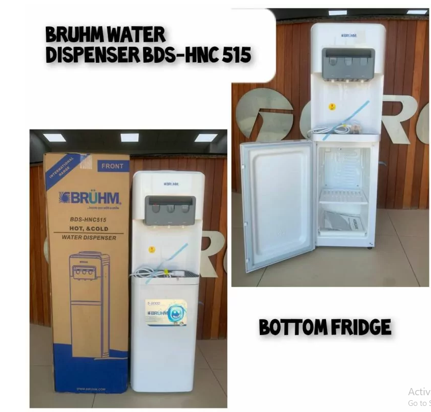 Bruhm Water Dispenser 3 Taps with Refrigerator Cabinet White with Gray BDS-HNC515 - Image 2
