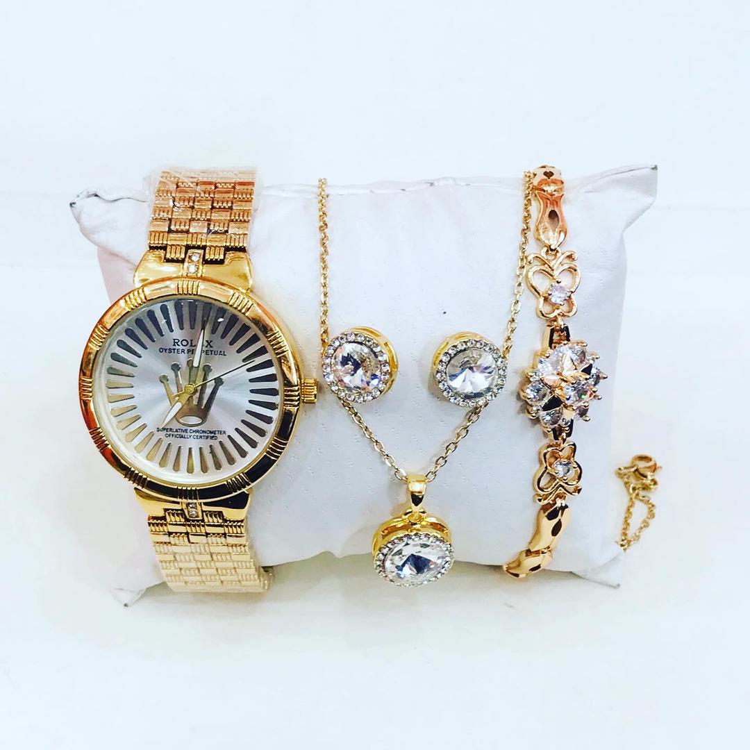 Classic Rolex Set With Bracelet Gold & Silver Colour Tape 5