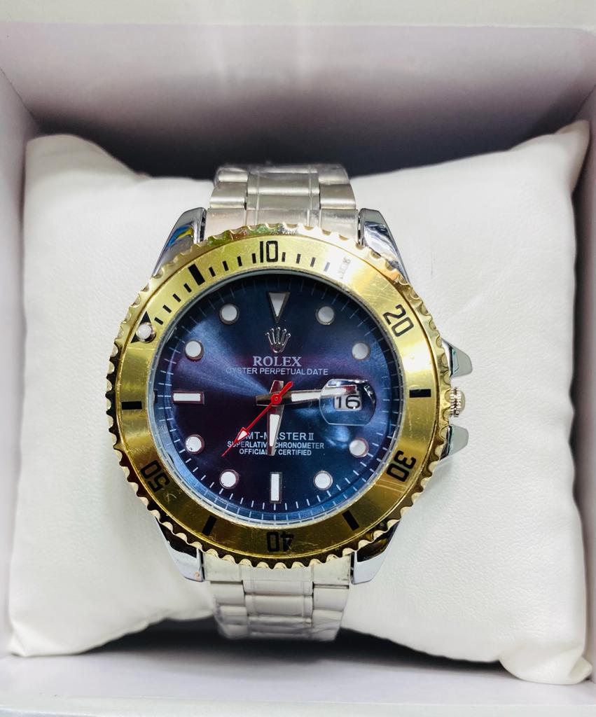 Classic Rolex Watch Gold & Blue Colour Tape 5