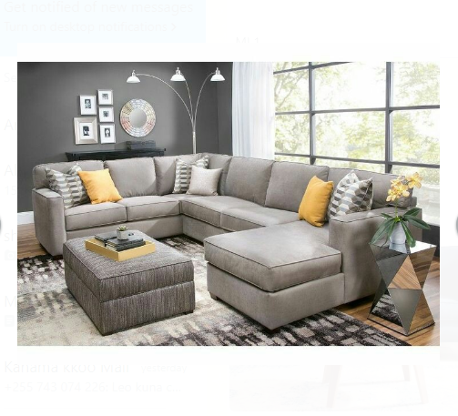 Velvet Sofa L Shape 6 Seater Gray Colour