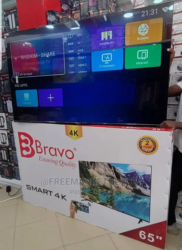 Bravo 65"Inch Full HD LED Smart TV Frameless