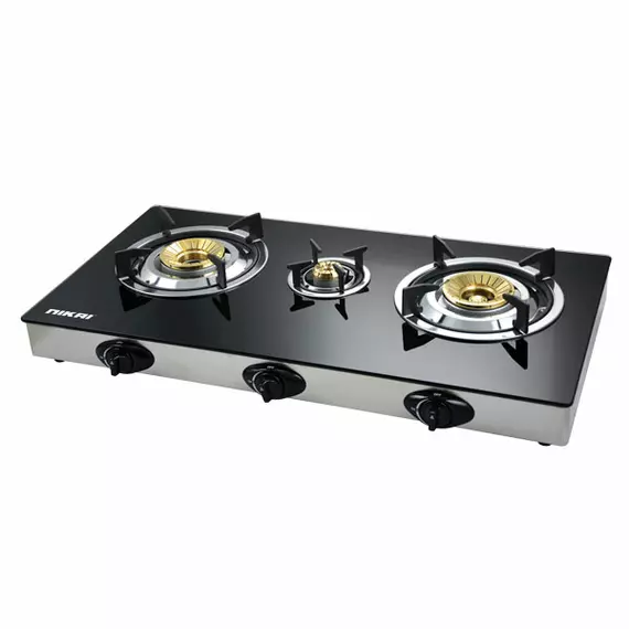 Nikai Gas Cooker 3 Burner Glass NG5093G