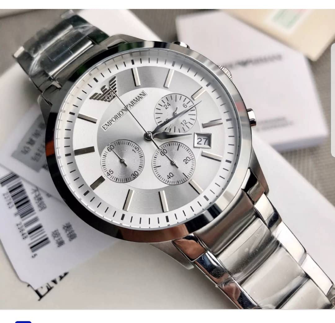 Emporio Armani Classic Mans Watch Silver Colour