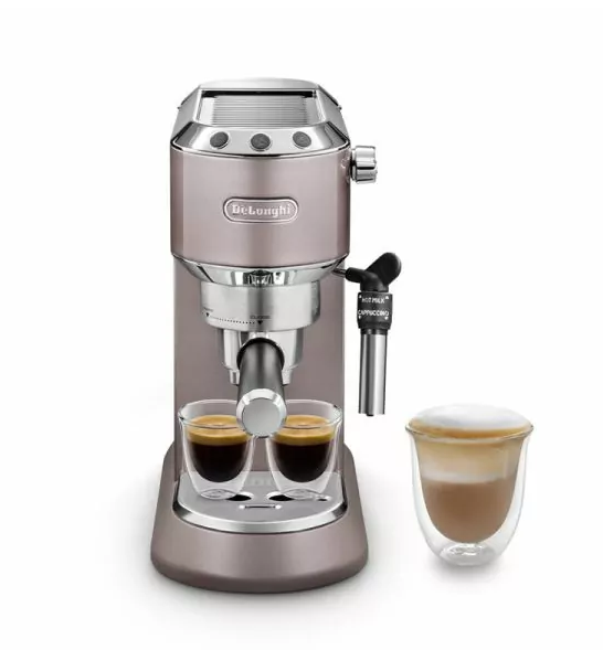 De'Longhi Dedica Coffee Machine 1300W Barista Pump Manual Espresso (Frothing Jug + Tamper) EC785.PK