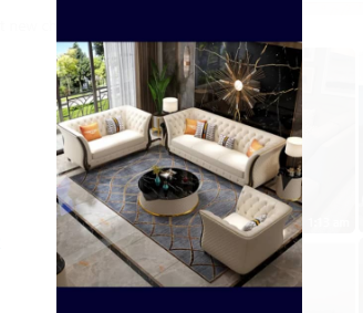 Velvet (2+2+3) Seater Sofa White Color