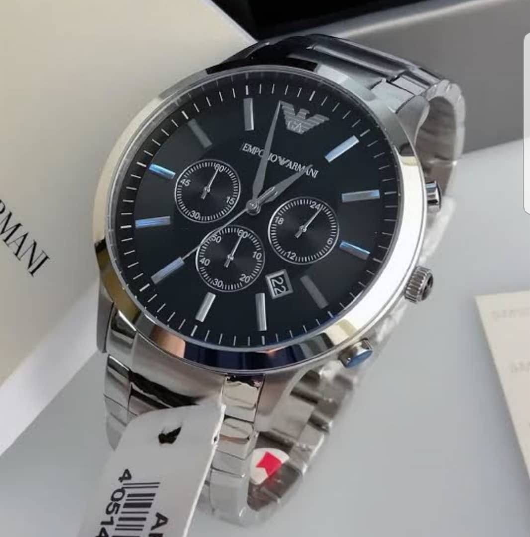 Emporio Armani Classic Mans Watch Silver Colour Tape C