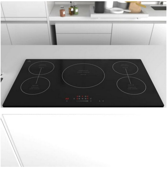 Evvoli Built-In Induction Hob 5 Burners Soft Touch Control With 9 Stage Power Setting And Safety Switch EVBI-IH905B - Image 7
