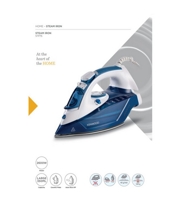 Kenwood Steam Iron 2600w 350ml STP75.000WB - Image 2