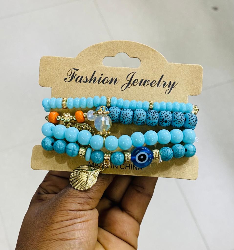 Bracelet 4pics Full Set Sky Blue Colour Tape 32