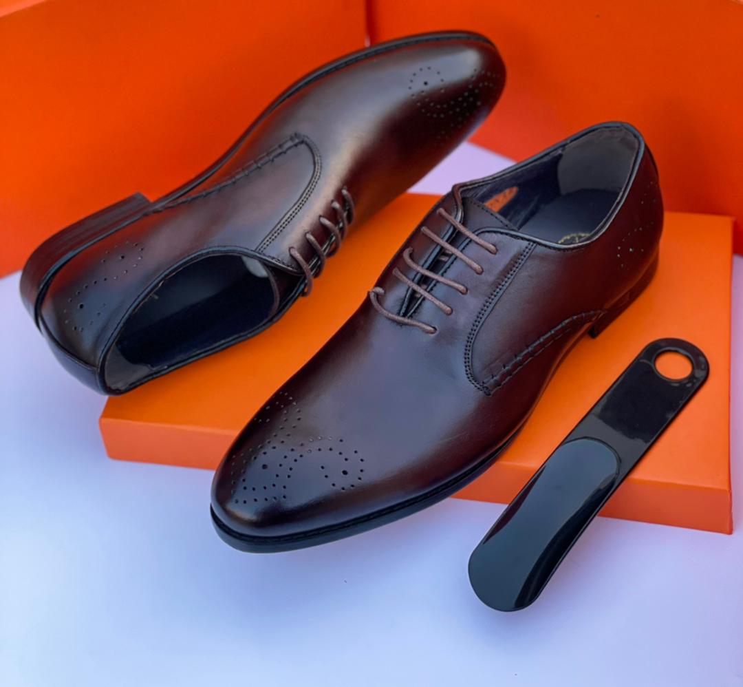 Classic Leather Men Shoes Brown & Black Colour