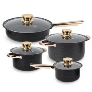 Nonstick Cookware Set 4 Pcs Pots and 1 Pans, Stainless Steel