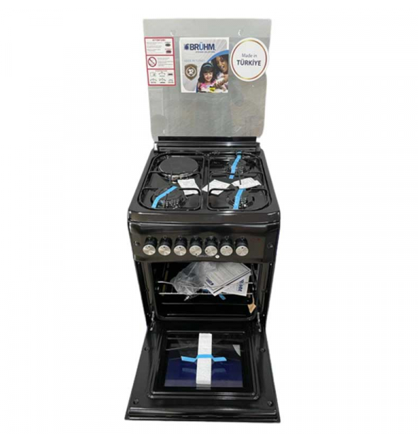 Bruhm Free Standing Cooker 50x55, 3 Gas Burners, 1 Hot Plate with Electric Oven & Grill BGC-5531TB / TS - Image 2