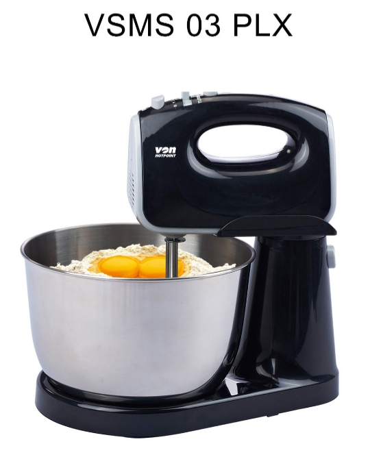 VON Stand Mixer 4L, 300W - Stainless Steel VSMS03PLX