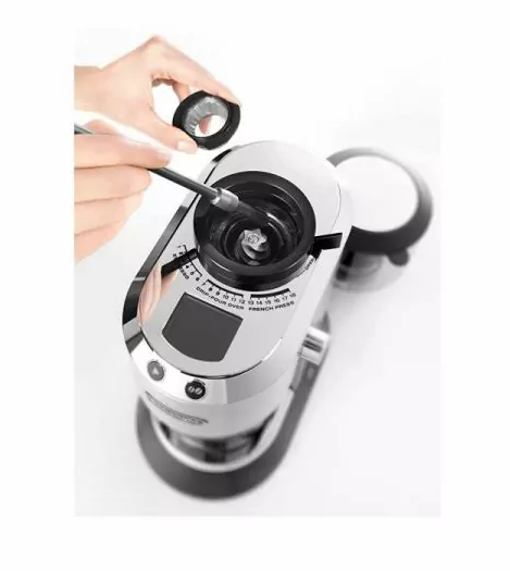 De'Longhi Dedica Pump Style Coffee Grinder With Large Bean Hoper , Burr Grinding System 14 Cups Capacity , KG521.M , Metalic - Image 2