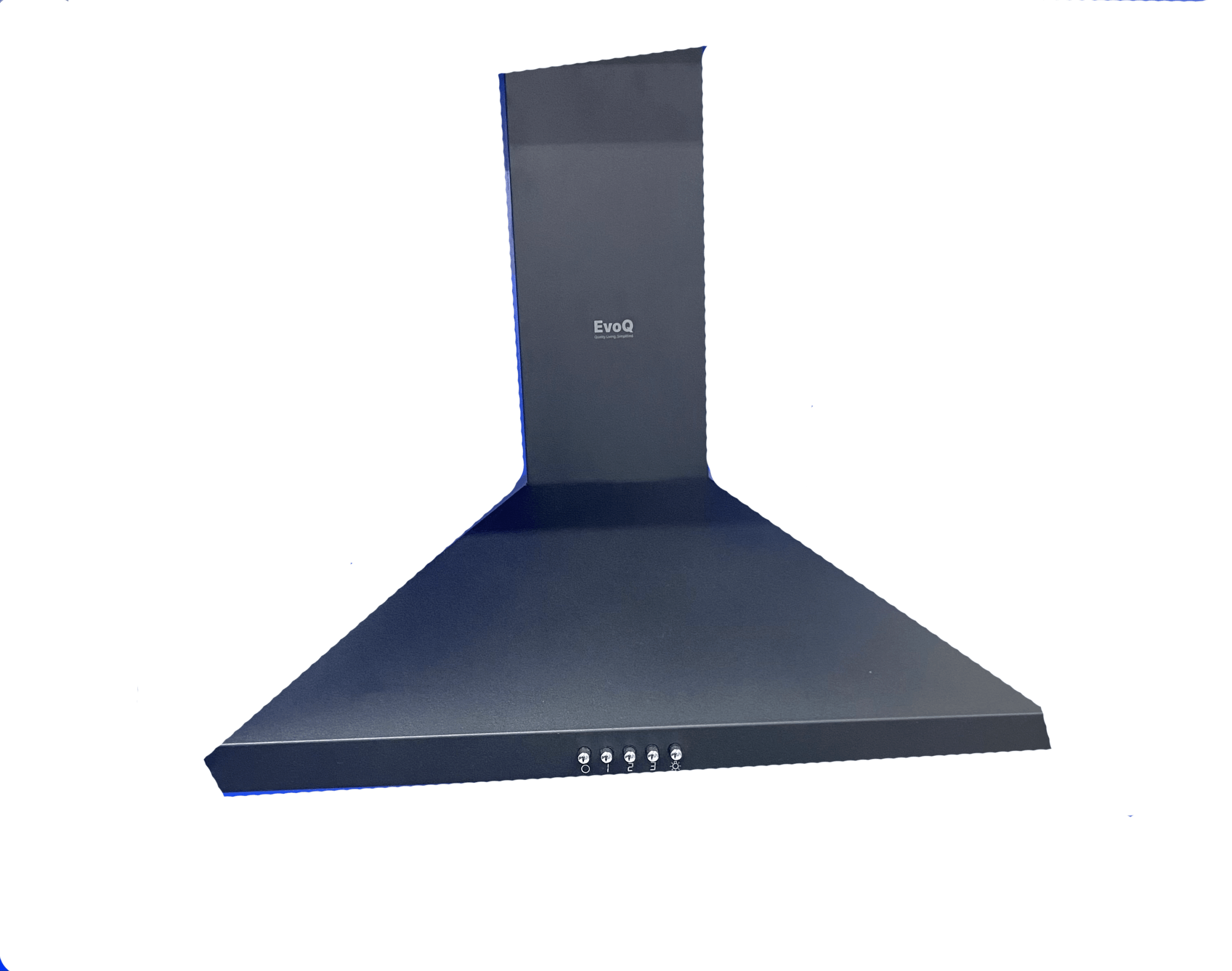 EVOQ Chimney Hood Wall Mounted 60CM With Carbon Filters, Pyramid ECH-PR001BL