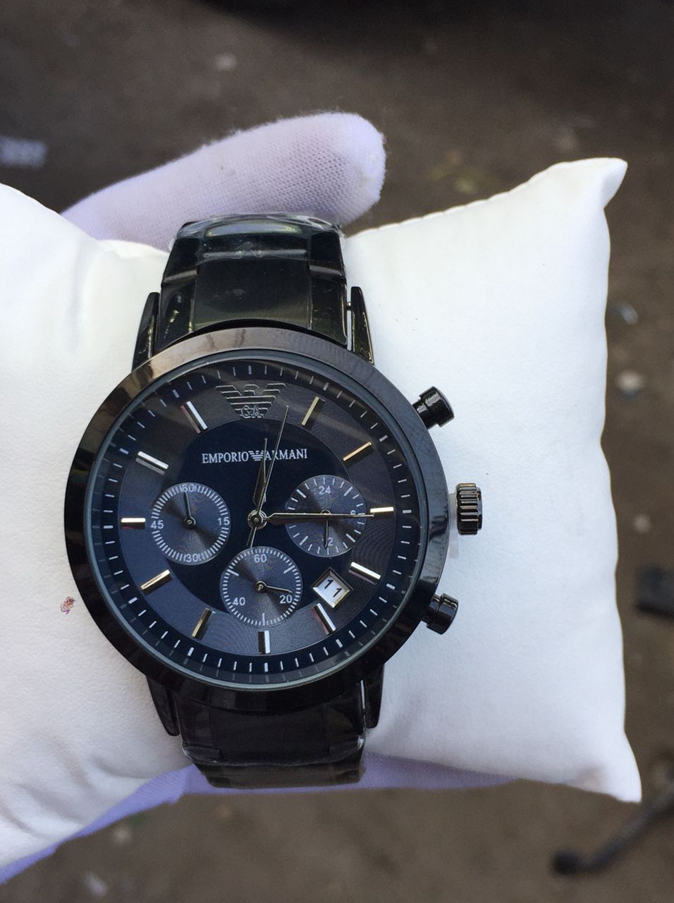 Emporio Armani Classic Mans Watch Black Colour Tape A