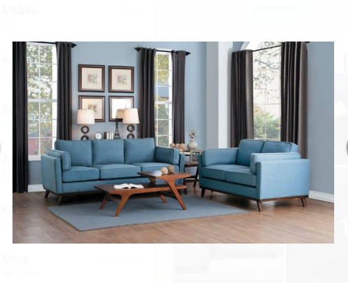 Velvet Simple Sofa 3+2 Seater Dark Blue Colour