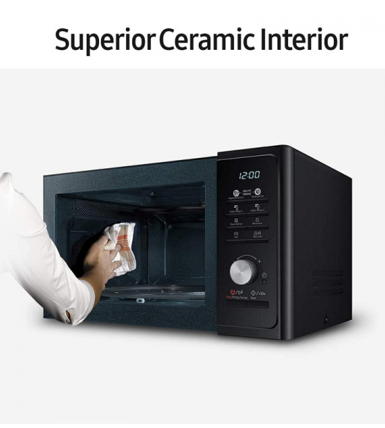 Samsung Microwave 23L 1150W Solo Manual 6 Power Levels Black MS23F301TAK - Image 3