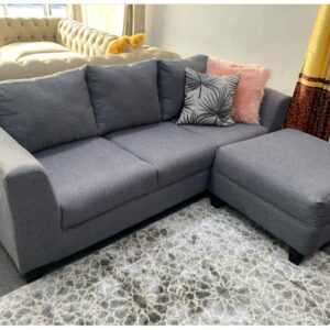 L Shape Simple Design Sofa 3 seater With Puffy