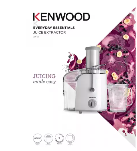 Kenwood Juice Extractor 800w With Container 2 Speed JEP02.A0WH - Image 2
