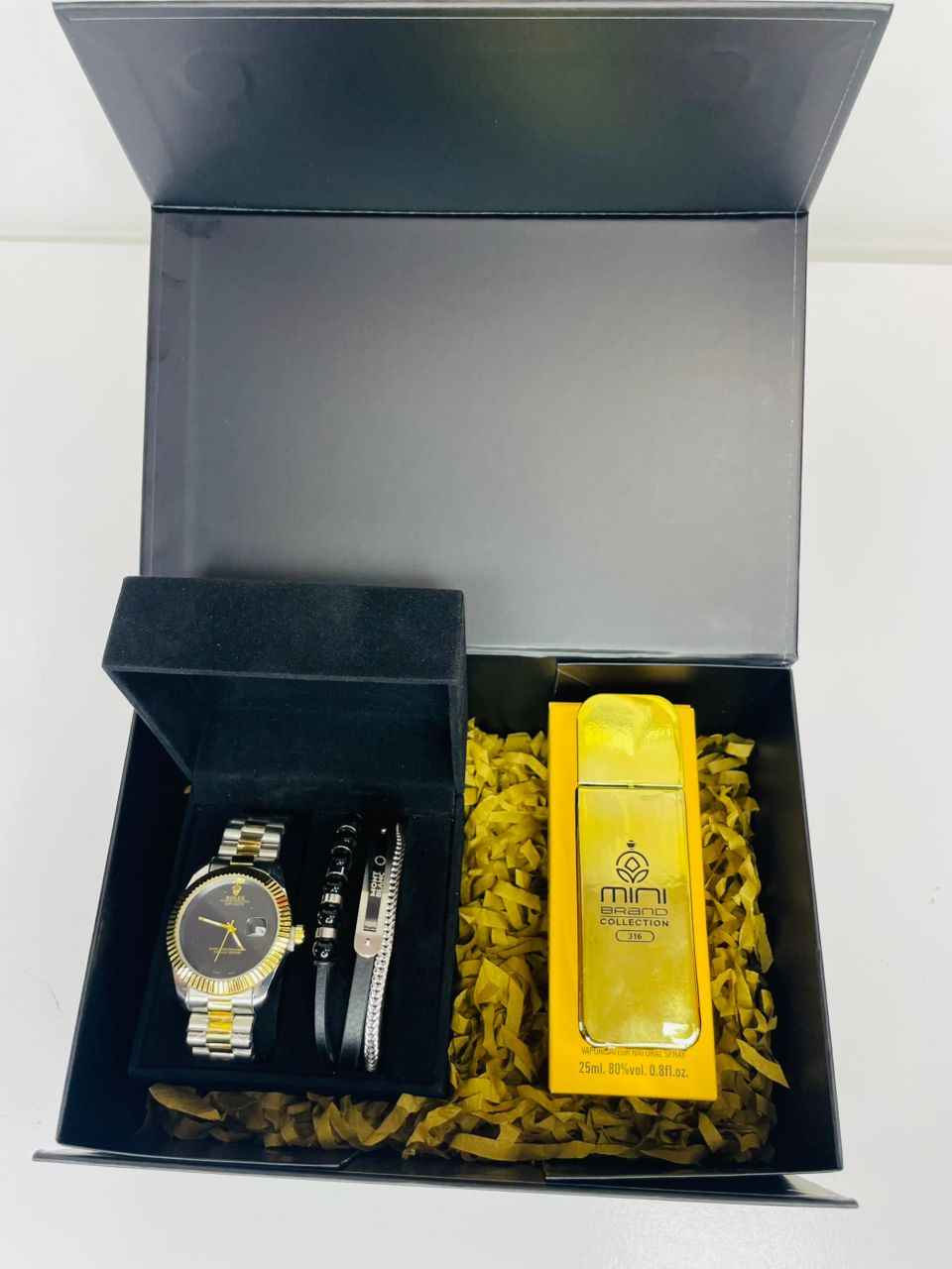 Rolex watch ,Min Brand perfume set for men
