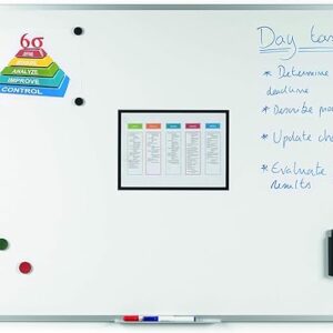 Boards Magnetic Whiteboard, Lacquered Steel, Aluminium Frame, 90 x 60 cm,